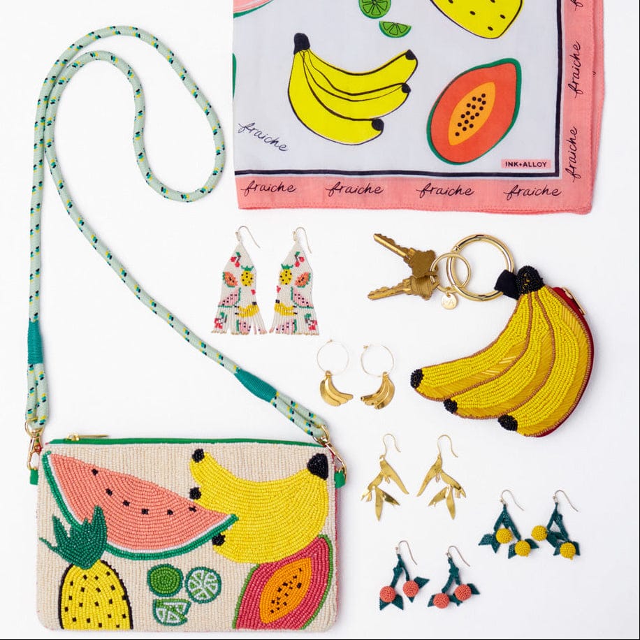 Loretta Banana Hoop Earrings Brass Hoop