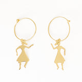 Loretta Cowgirl Hoop Earrings Brass Hoop