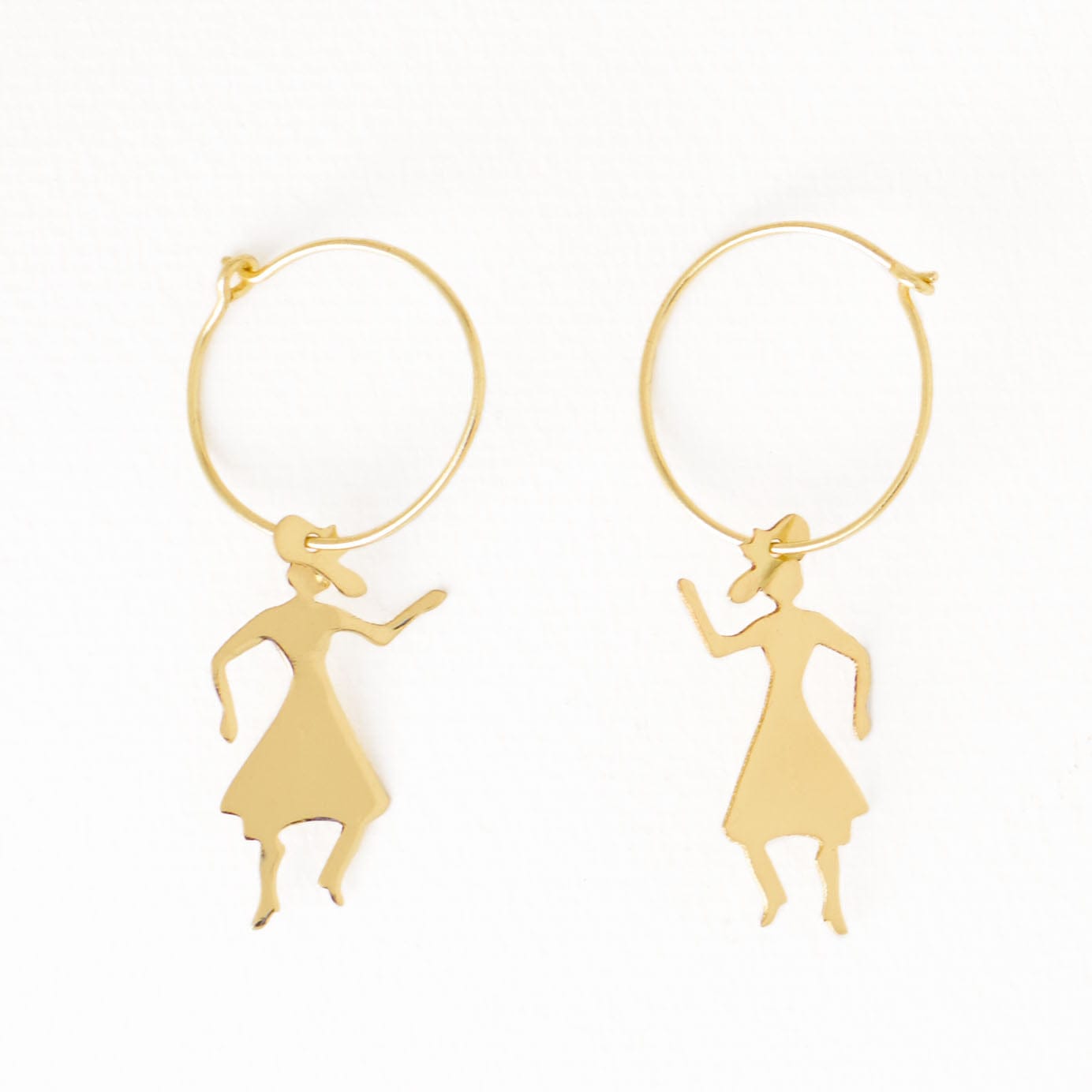 Loretta Cowgirl Hoop Earrings Brass Hoop