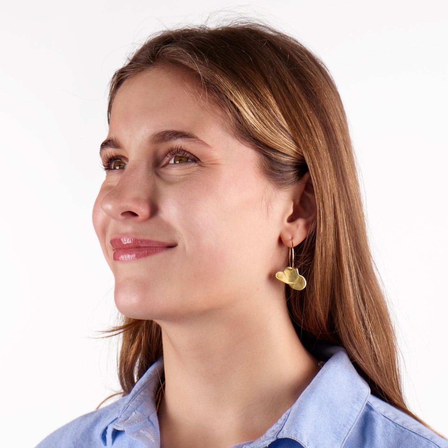 Loretta Western Boot + Hat Hoop Earrings Brass Hoop