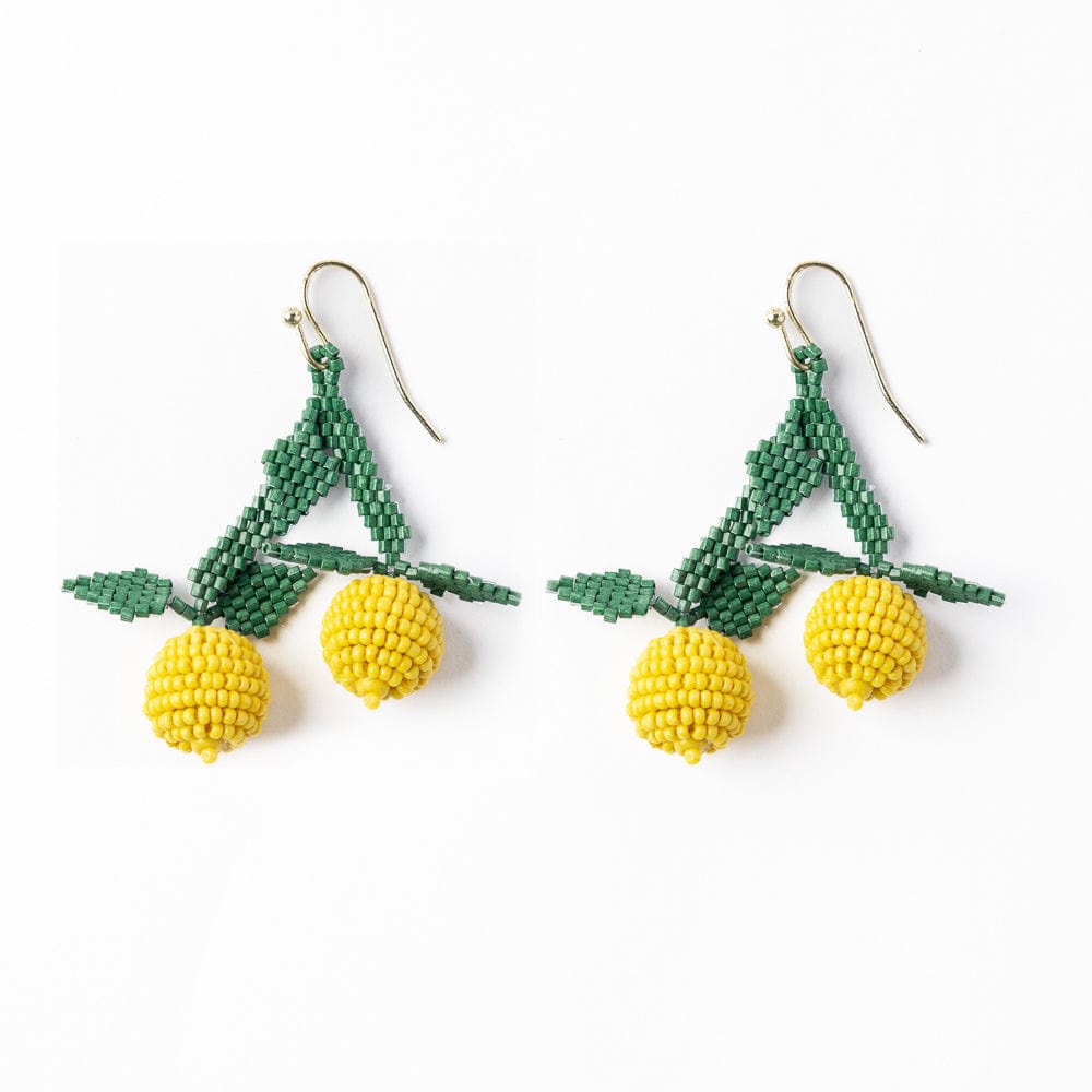 Lottie Lemon Dangle Luxe Earrings Yellow Drop