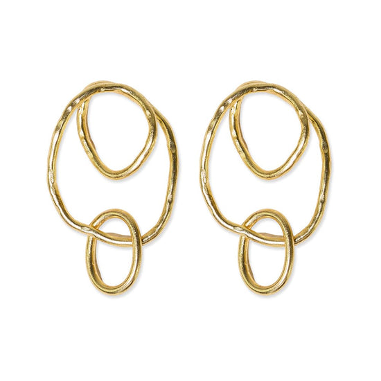 Louisa Organic Circles Drop Earrings Brass DROP