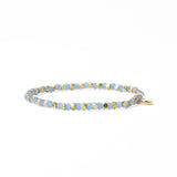 Louise Crystal Stretch Bracelet Blue + Gold Stretch