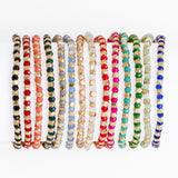 Louise Crystal Stretch Bracelet Hot Pink + Gold Stretch