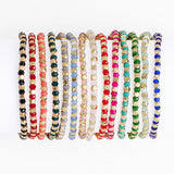 Louise Crystal Stretch Bracelet Kelly Green + Gold Stretch