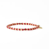 Louise Crystal Stretch Bracelet Red + Gold Stretch