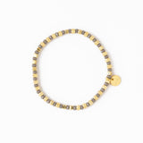 Louise Crystal Stretch Bracelet Silver, Grey, + Gold Stretch
