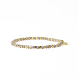 Louise Crystal Stretch Bracelet Silver, Grey, + Gold Stretch