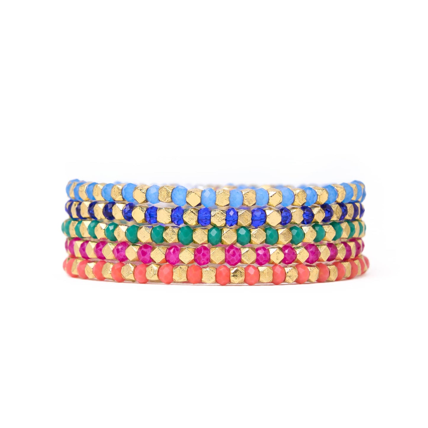 Louise Crystal Stretch Bracelet Stack of 5 Bracelet