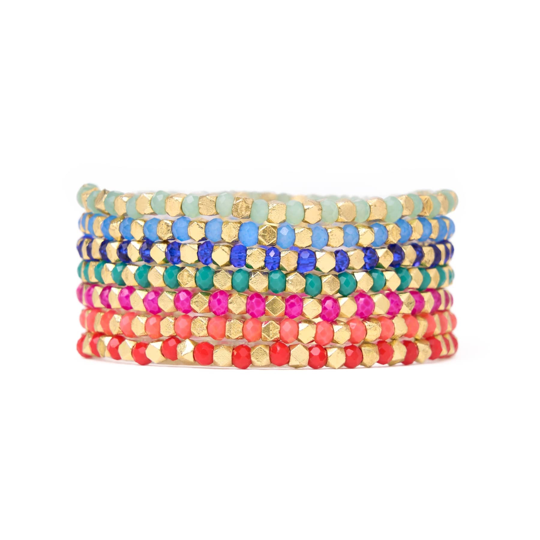 Louise Crystal Stretch Bracelet Stack of 7 Bracelet