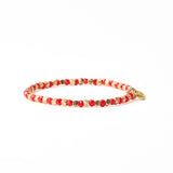Louise Crystal Stretch Bracelet Tomato + Gold Stretch
