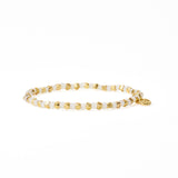 Louise Crystal Stretch Bracelet White + Gold Stretch