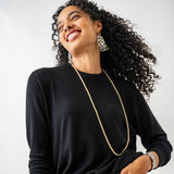 Lucille Long Necklace Brass Single Strand