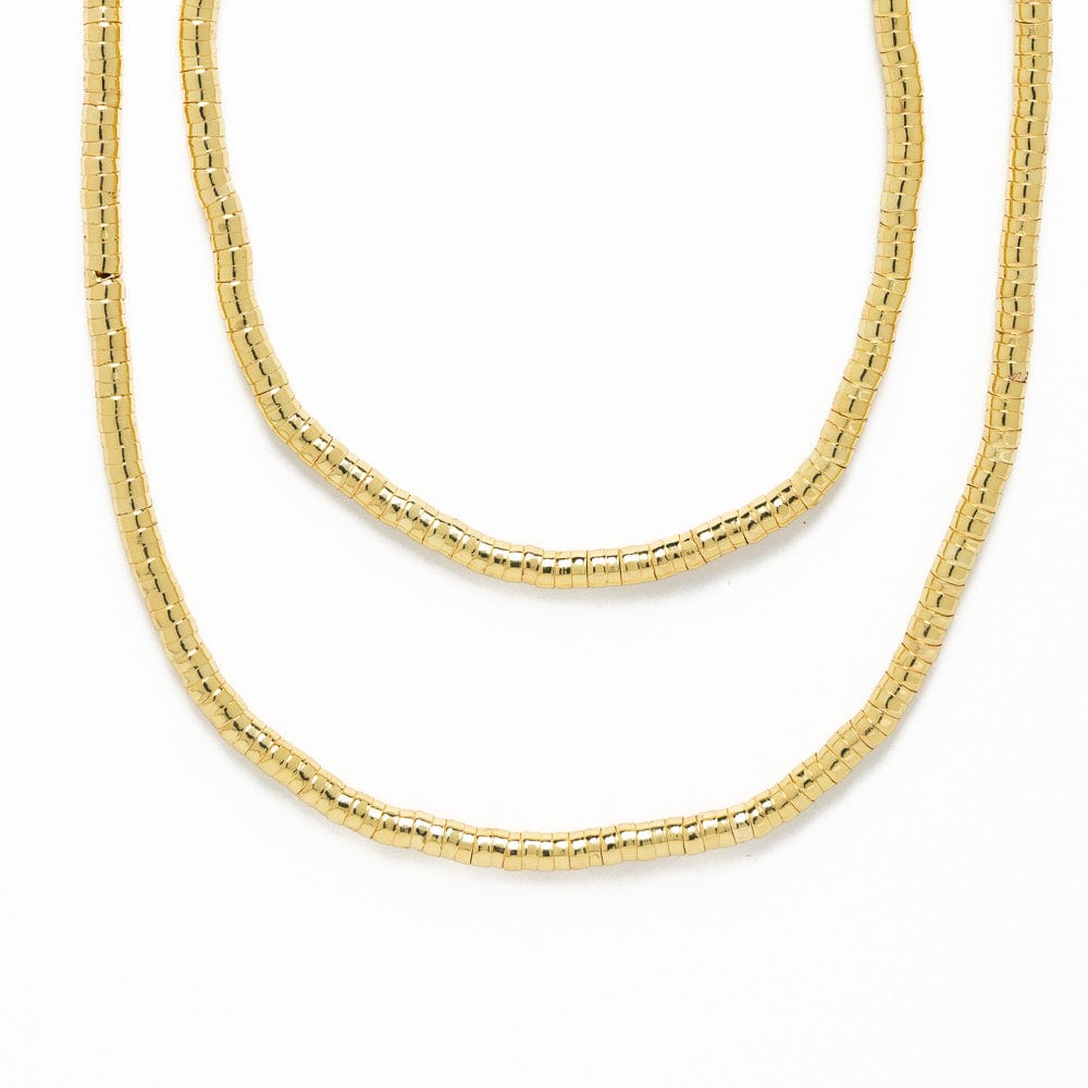Lucille Long Necklace Brass Single Strand