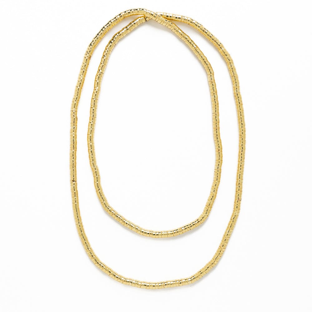 Lucille Long Necklace Brass Single Strand