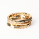 Lucille Square Bead Stretch Bracelets Brass Set of 3 Bracelet