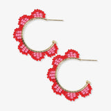 Luna Beaded Scallop Gold Hoop Tomato SMALL HOOP