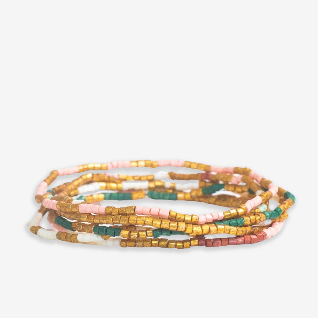 Macy Six Strand Luxe Beaded Bracelet Set Desert