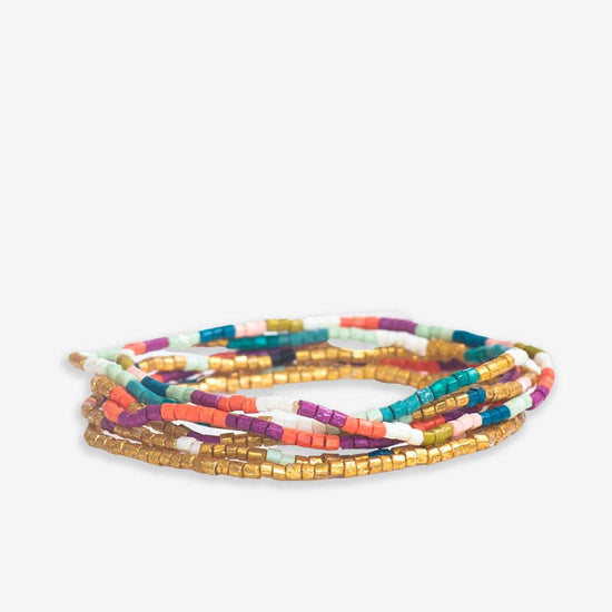 Macy Six Strand Luxe Beaded Bracelet Set Rainbow