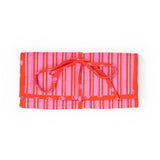 Maddie Jewelry Roll Hot Pink + Orange Stripes With Dot Trim + Lining Jewelry Roll