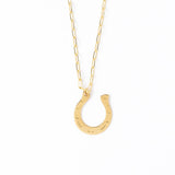 Madison Large Horseshoe Pendant Necklace Brass Pendant