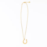 Madison Large Horseshoe Pendant Necklace Brass Pendant