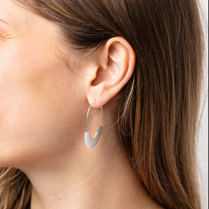 Maggie Half Circles Hoop Earrings Silver – INK+ALLOY LLC