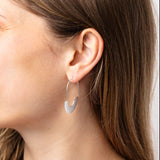 Maggie Half Circles Hoop Earrings Silver