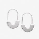 Maggie Half Circles Hoop Earrings Silver