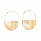 Maggie Opposite Lines Hoop Earrings Brass Earrings