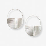 Maggie Opposite Lines Hoop Earrings Silver