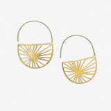 Maggie Sunburst Hoop Earrings Brass Earrings