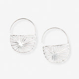Maggie Sunburst Hoop Earrings Silver