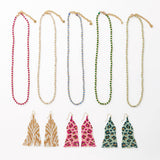 Maren Crystal Necklace With Alternating Brass Beads White + Gold Single Strand