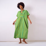 Margot Stripe Kaftan Aqua + Chartreuse Kaftan