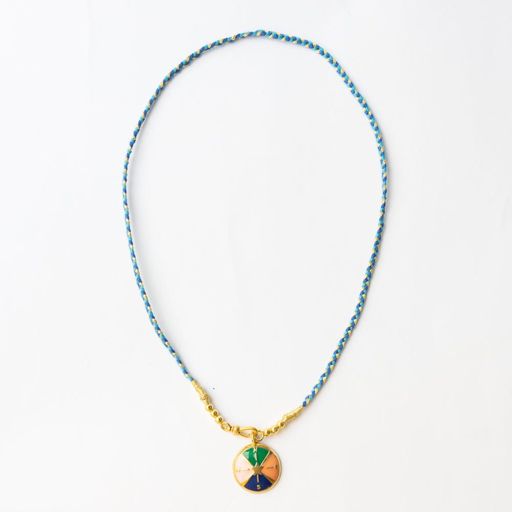 Maria Braided Necklace With Enamel Pendant Never Lost Blue Pendant