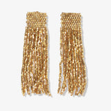 Marilyn Solid Beaded Fringe Earring Gold SHORT FRINGE