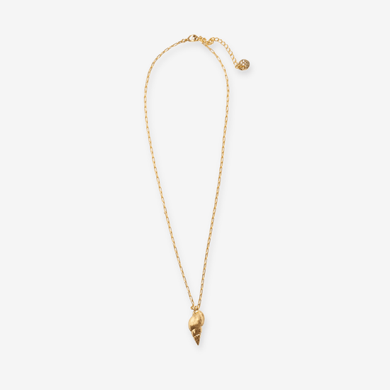 Marina Spiral Shell Pendant Necklace Brass