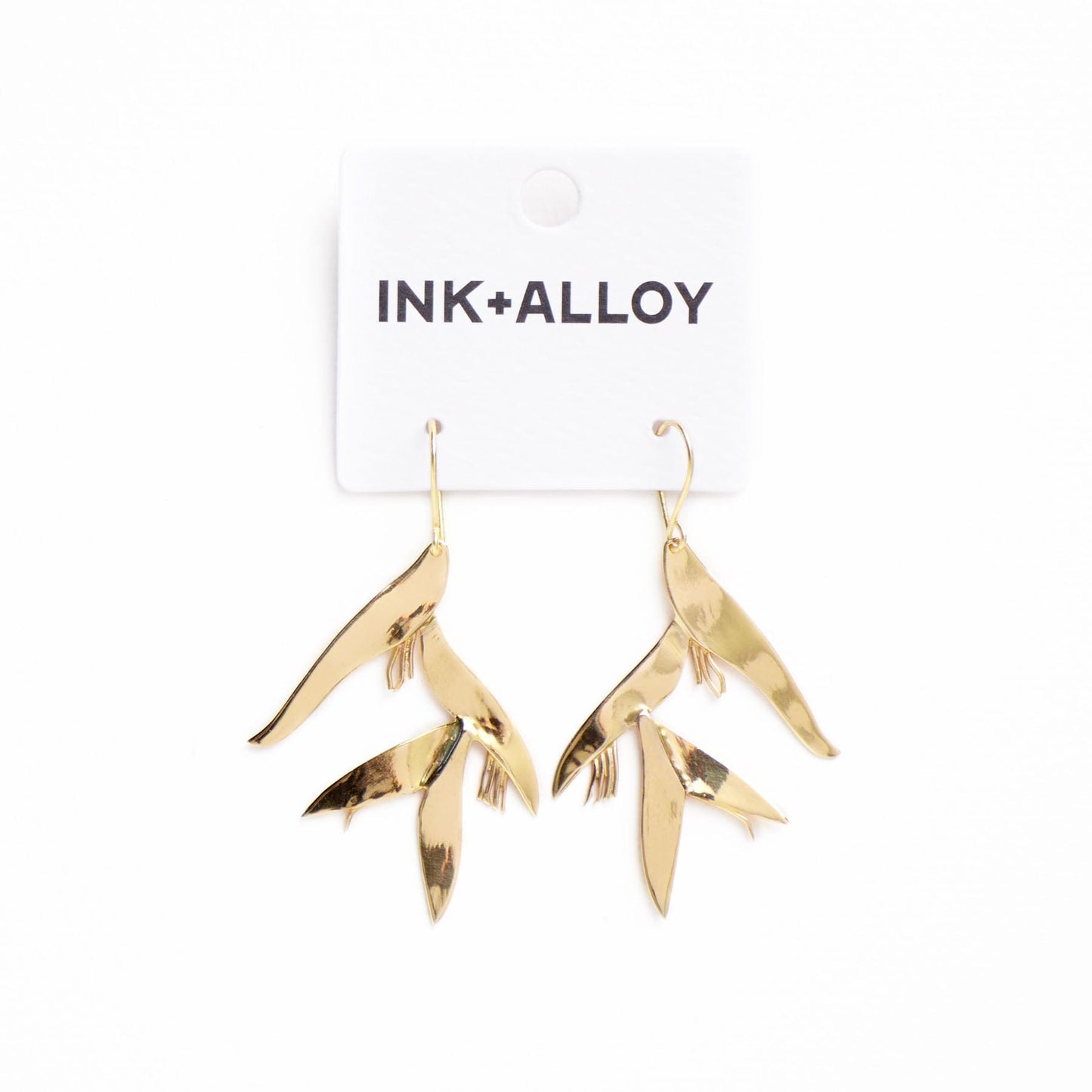 Marisol Birds Of Paradise Dangle Earrings Brass Dangle