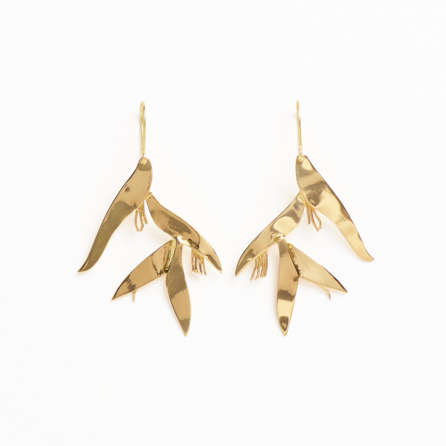 Marisol Birds Of Paradise Dangle Earrings Brass Dangle