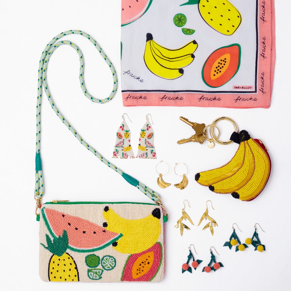 Mary Banana Beaded Coin Purse Yellow Coin Purse
