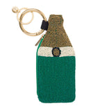 Mary Champagne Bottle Beaded Coin Purse Green Coin Purse
