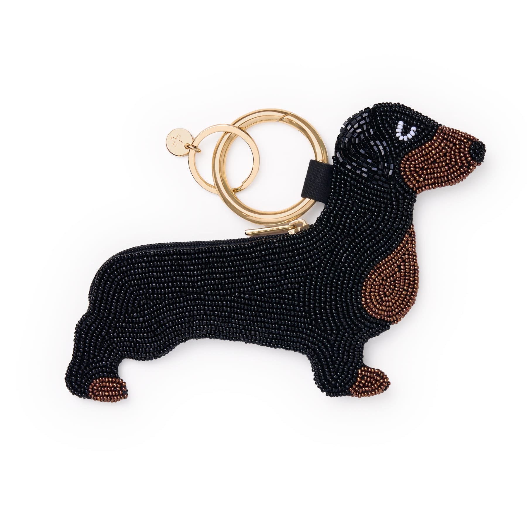 Mary Dachshund Beaded Coin Purse Black Coin Purse