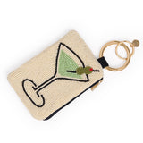 Mary Drinks Beaded Coin Purse Ivory Coin Purse
