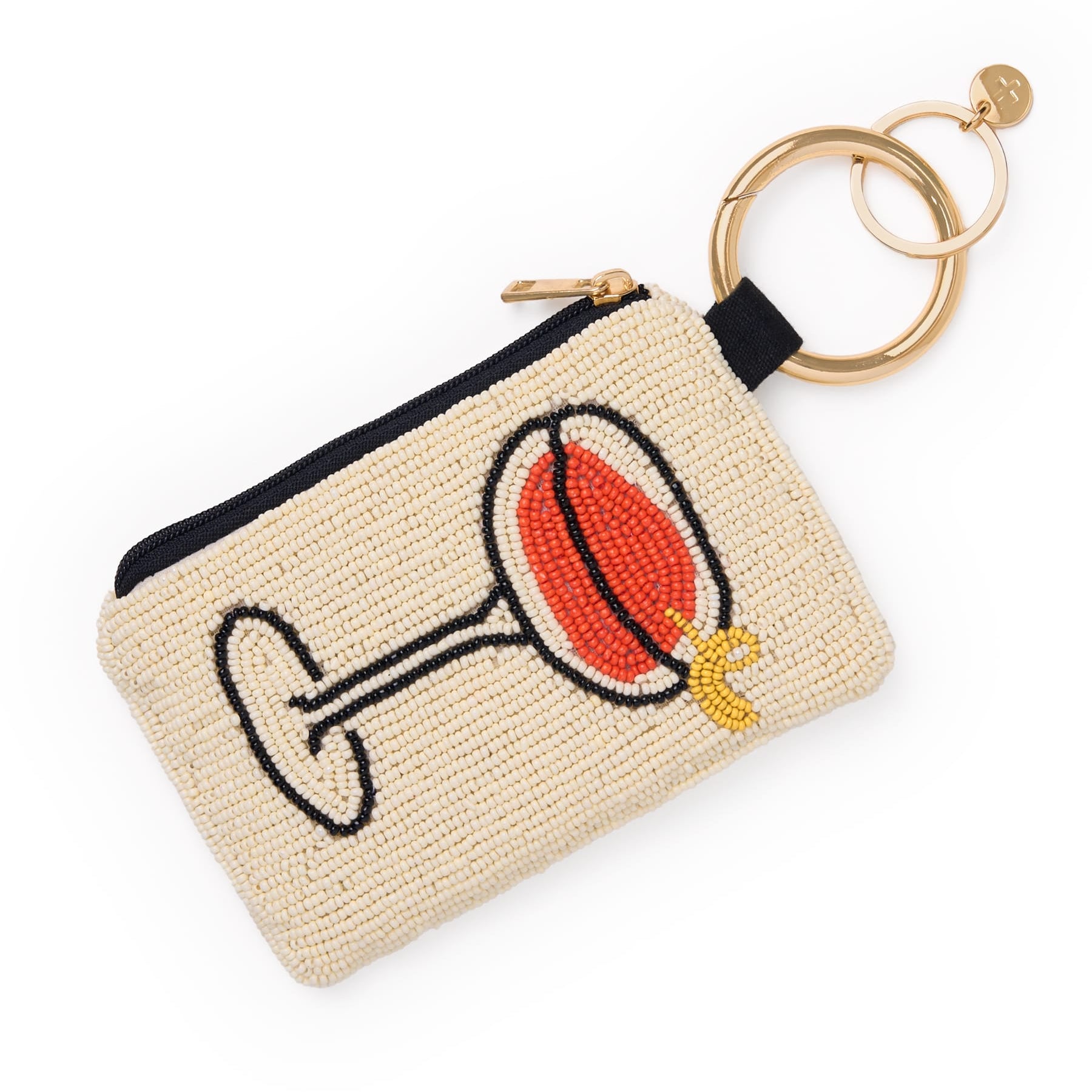 Mary Drinks Beaded Coin Purse Ivory Coin Purse