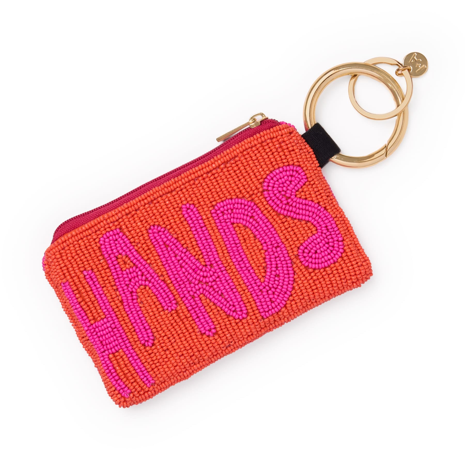 Mary Hands Off Beaded Coin Purse Orange Coin Purse