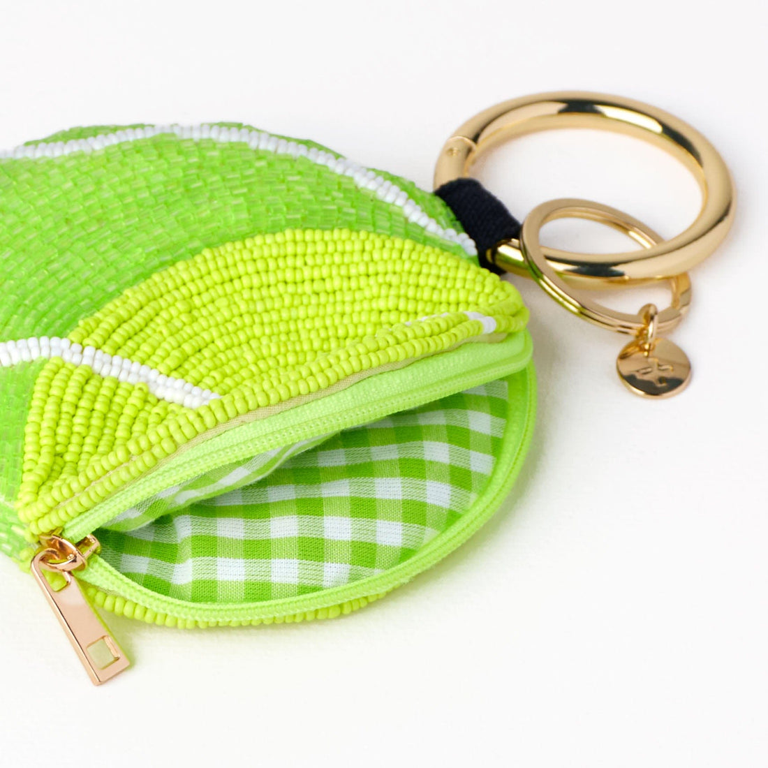 Mary Tennis Ball Beaded Coin Purse Bright Yellow + Green – INK+