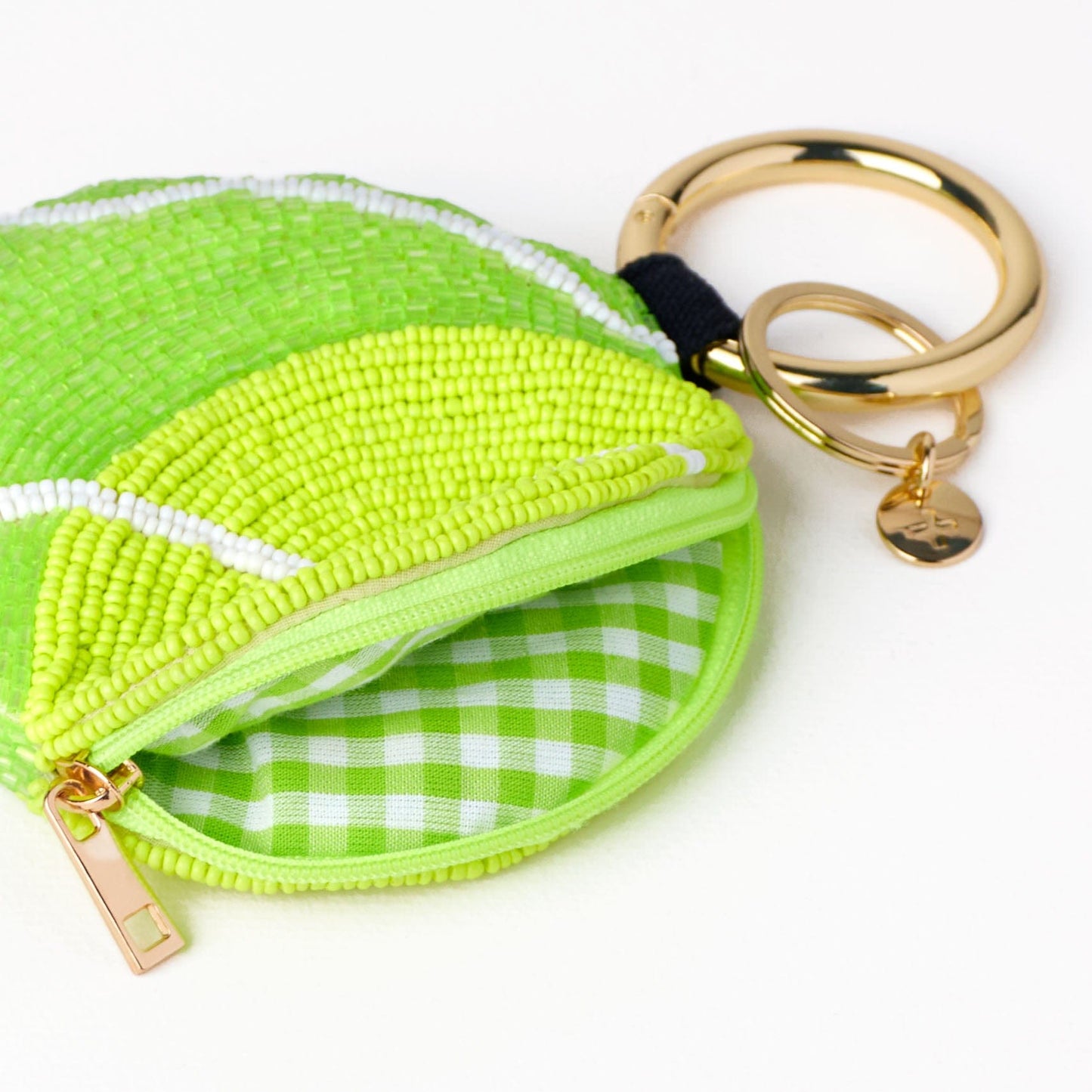 Mary Tennis Ball Beaded Coin Purse Bright Yellow + Green Coin Purse