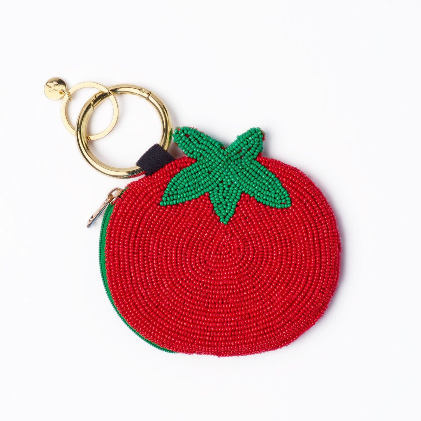 Mary Tomato Beaded Coin Purse Red + Green Coin Purse