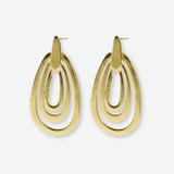 Mila Geometric 3-Tier Teardrop Earrings Brass Earrings